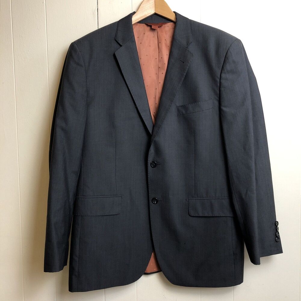 Baroni Gray Charcoal ￼Super 150s Wool Mens Blazer Suit Jacket  Coat 42 R